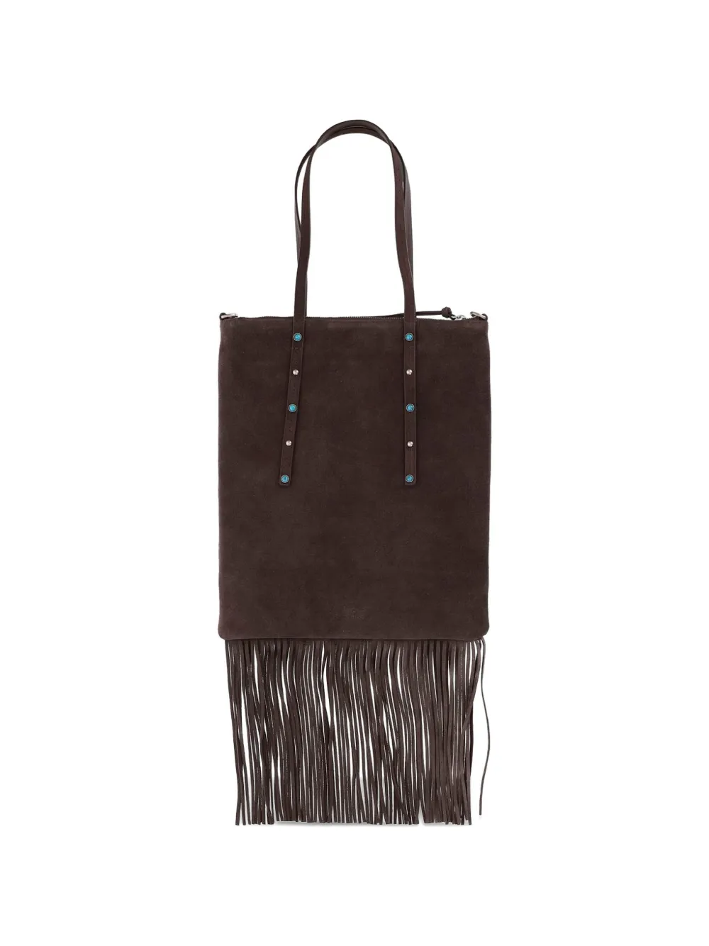 PINKO Shopper met franje en studs Bruin