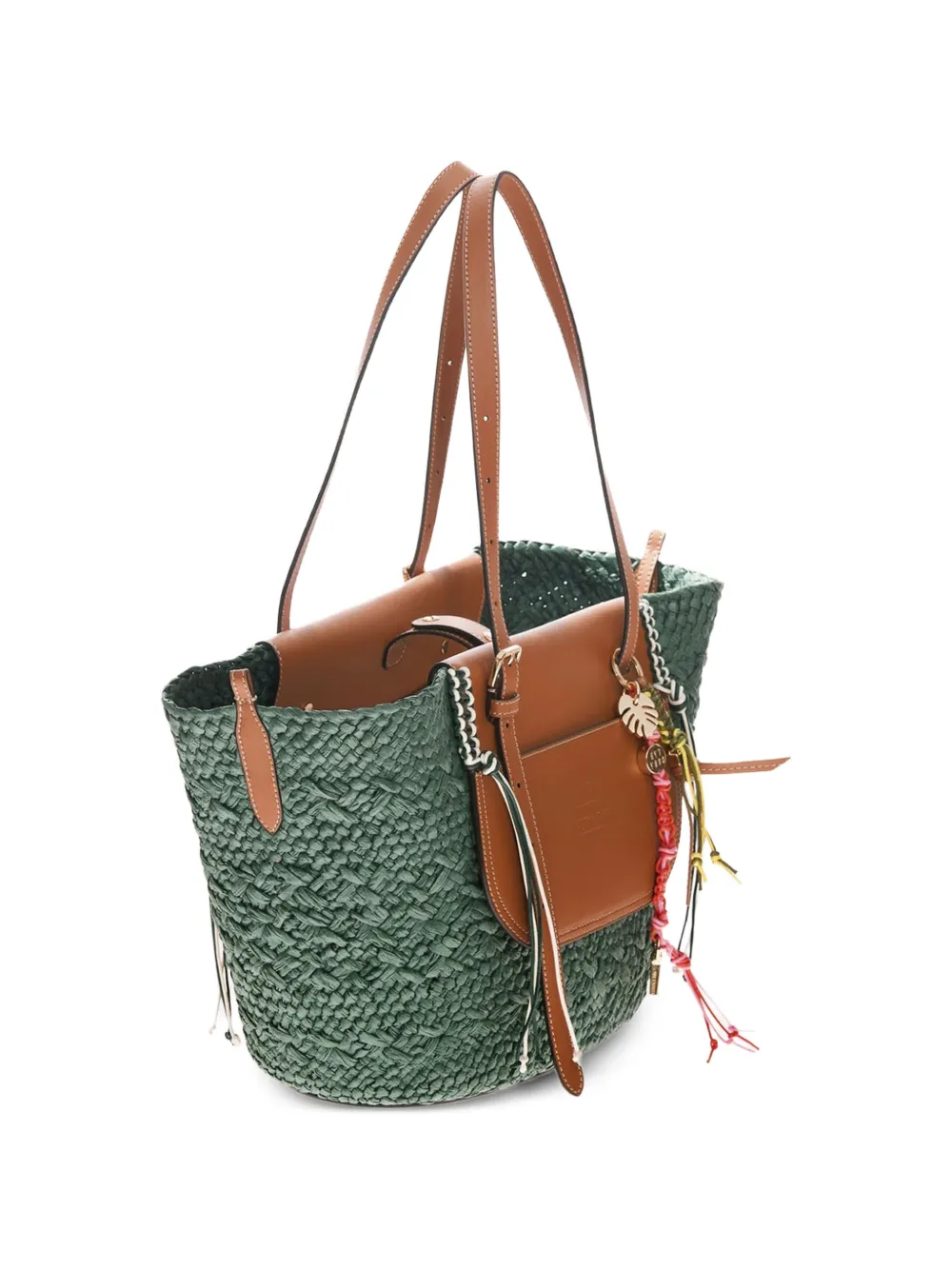  Cuba Lab Tropicana Woven Tote Bag - Green 