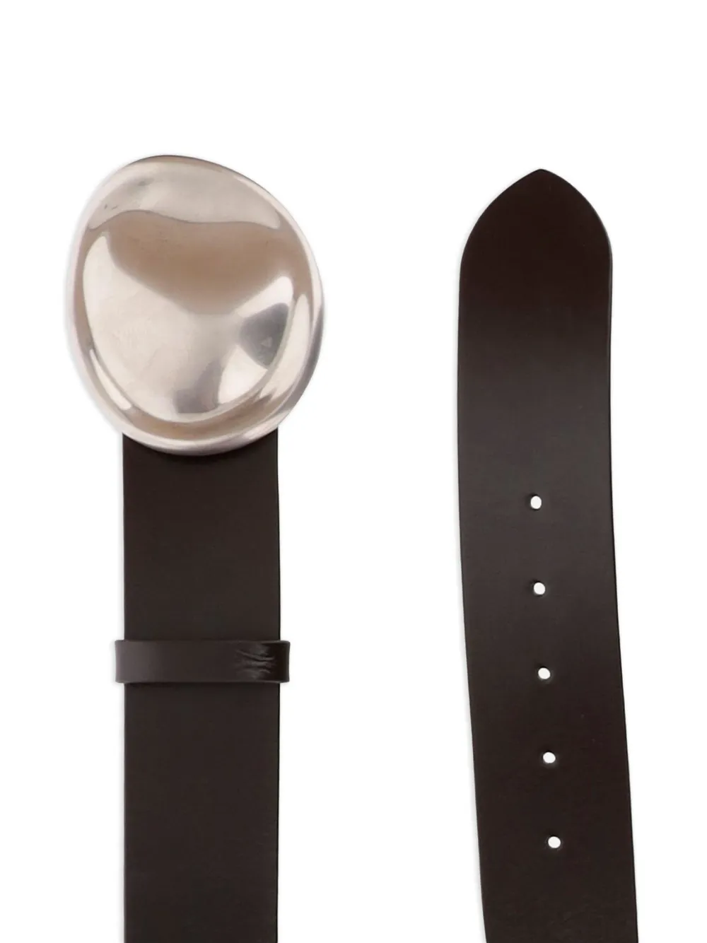  Khaite Keefe Oval-buckle Belt - Brown 