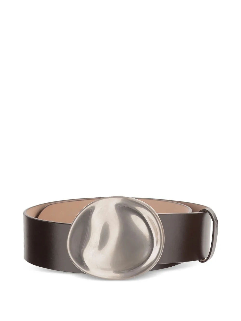 KHAITE Keefe oval-buckle belt - Brown