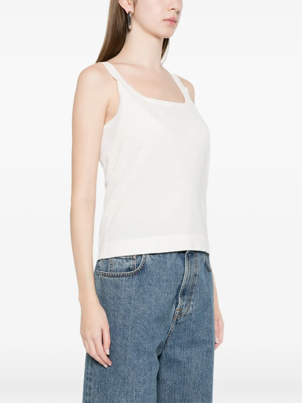  Max Mara Square Neck Vest Top - Neutrals 