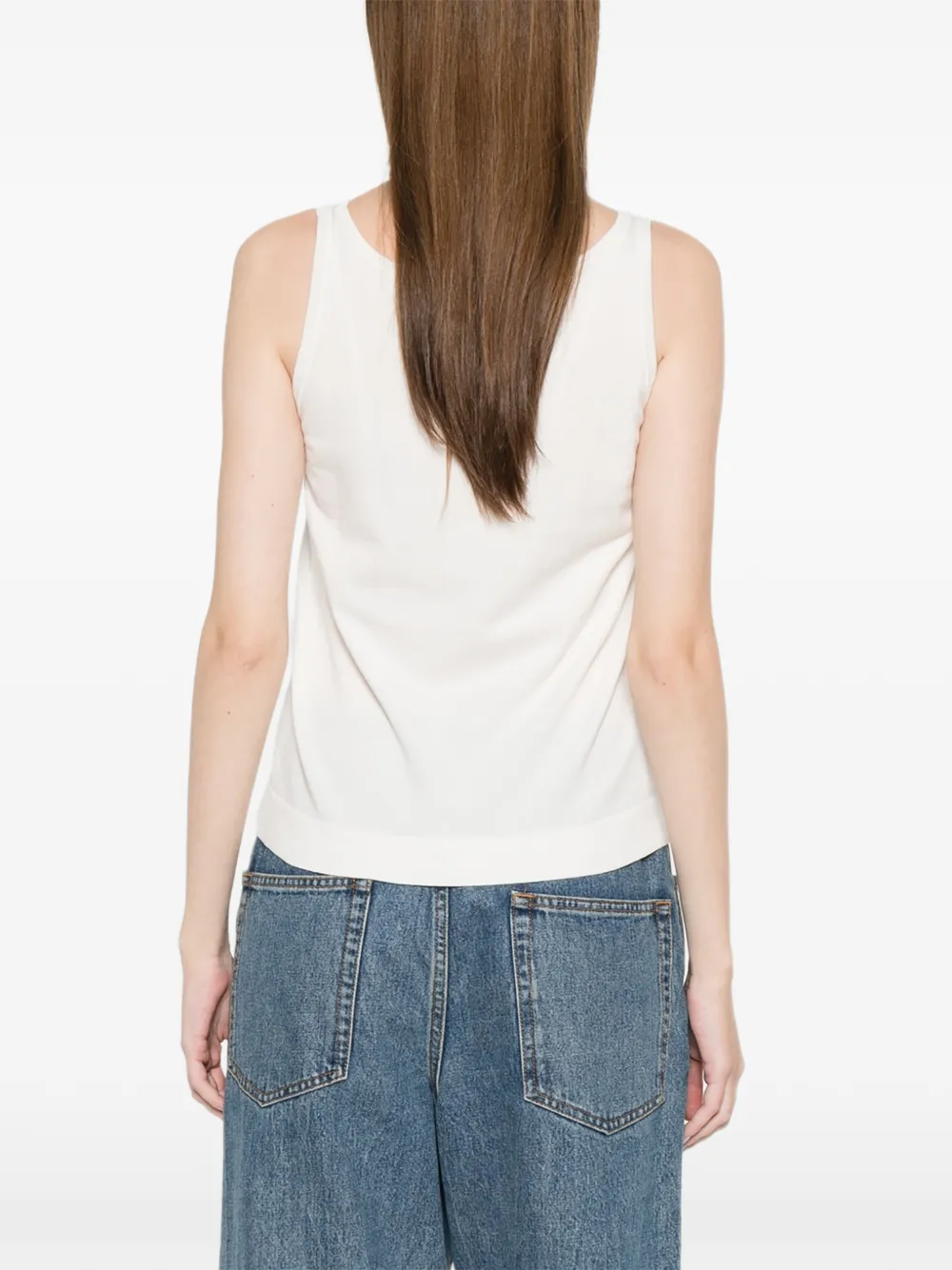Max Mara Top met vierkante hals Wit