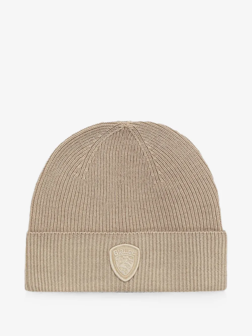 Blauer Oliver ribbed logo-patch beanie hat | Neutrals | Image 1