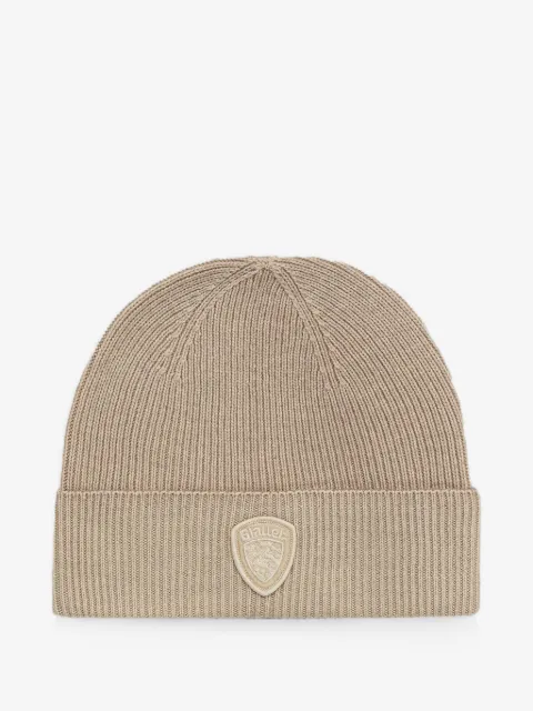 Blauer Oliver ribbed logo-patch beanie hat