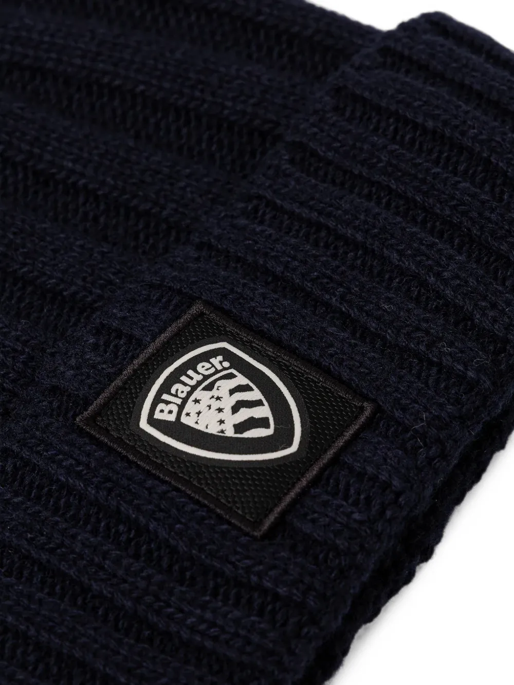 Blauer Cutter geribbelde muts met logopatch Blauw
