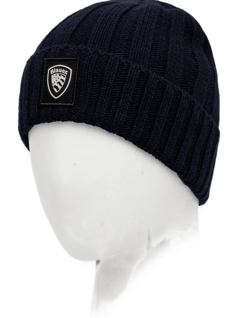 Blauer Cutter geribbelde muts met logopatch Blauw