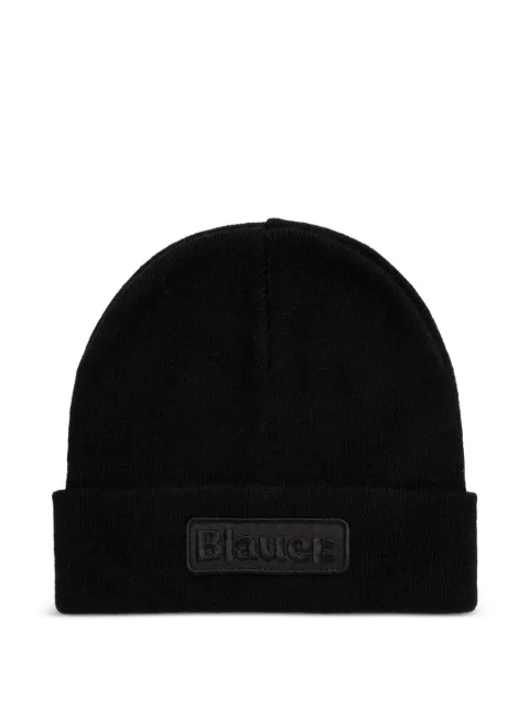 Blauer gorro con parche del logo
