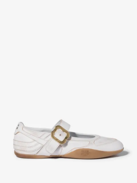 Miu Miu Gymnasium leather ballerinas with strap and buckle