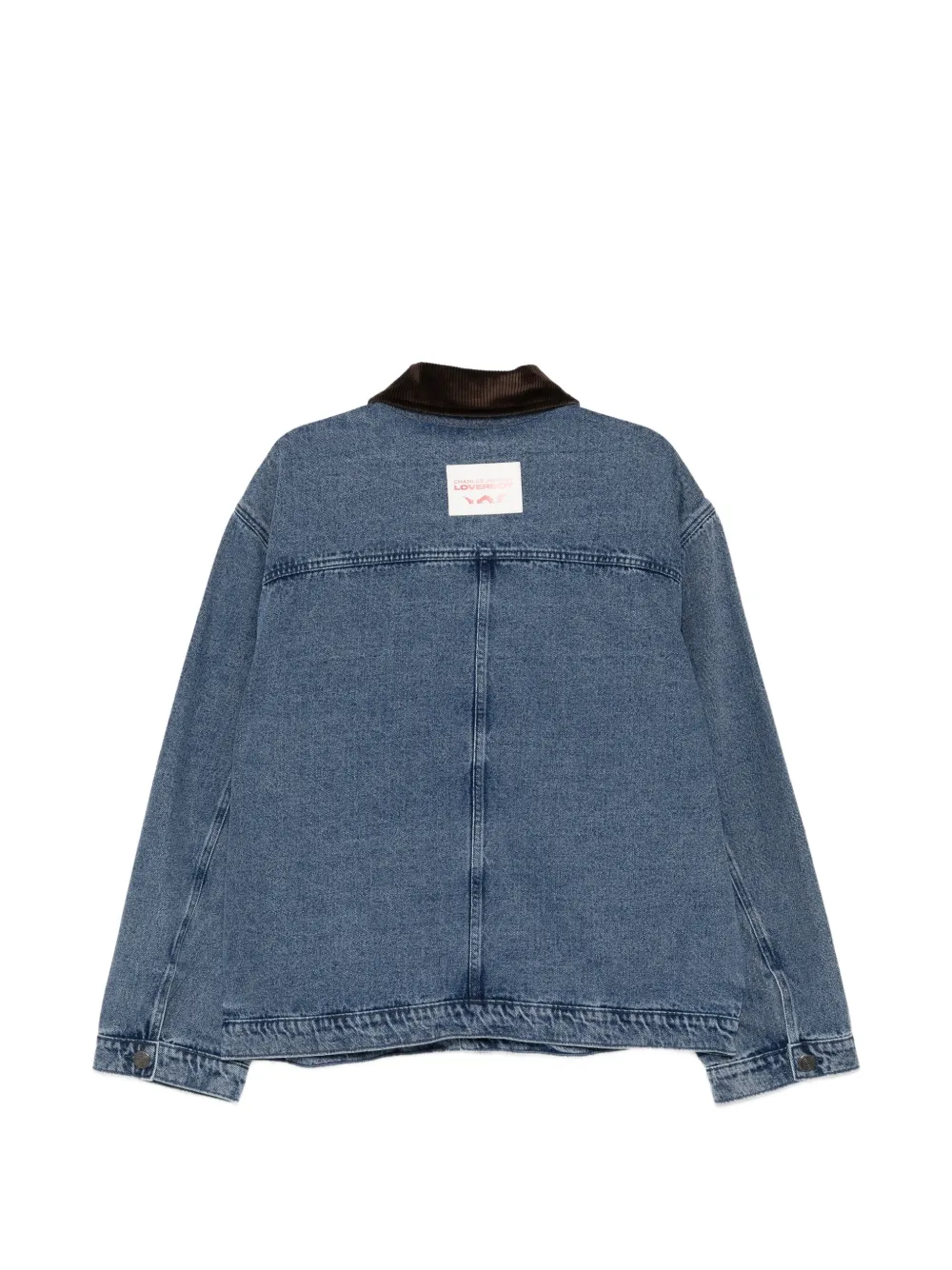 Charles Jeffrey Loverboy Ribfluwelen denim jack met patch Blauw