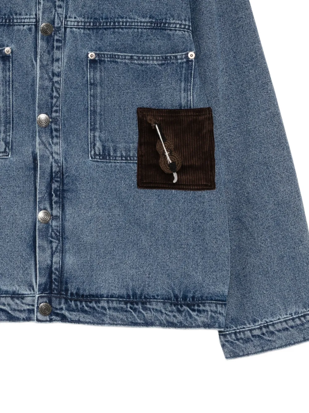 Charles Jeffrey Loverboy Ribfluwelen denim jack met patch Blauw