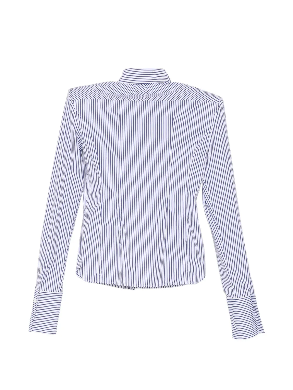 Juun.J Gestreepte blouse met schoudervullingen Wit