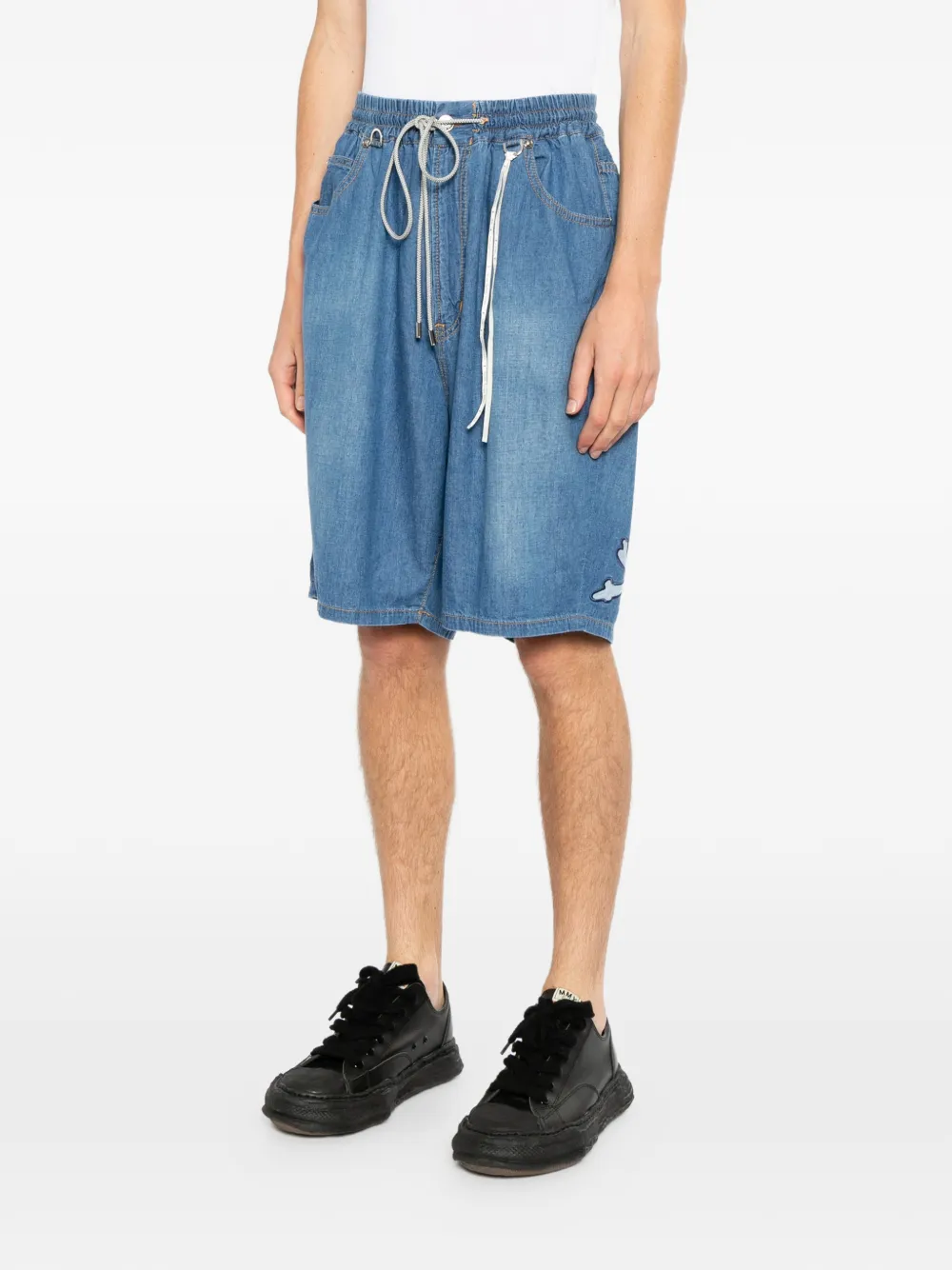  Mastermind Japan Bermudas Con Parche De Calavera - Azul 