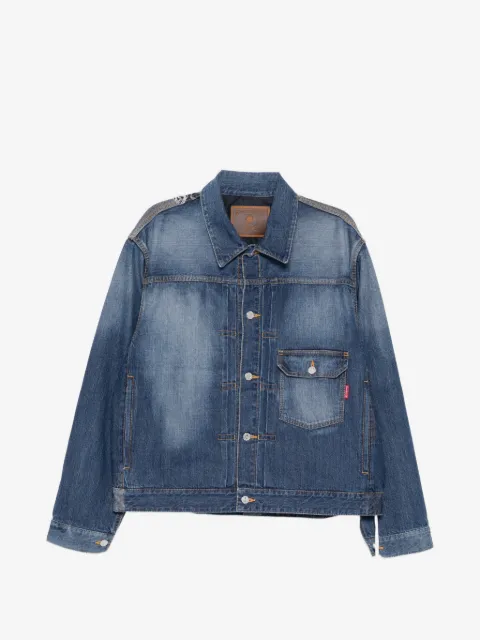 Mastermind World patchwork jacquarded denim jacket