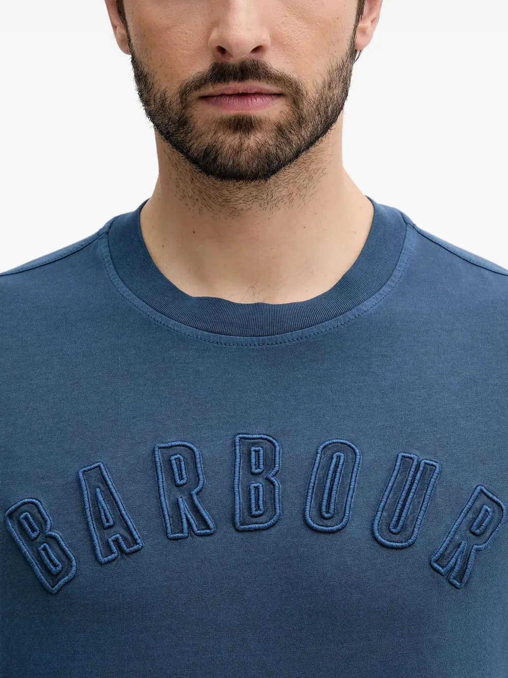 Barbour T-shirt met geborduurd logo Blauw