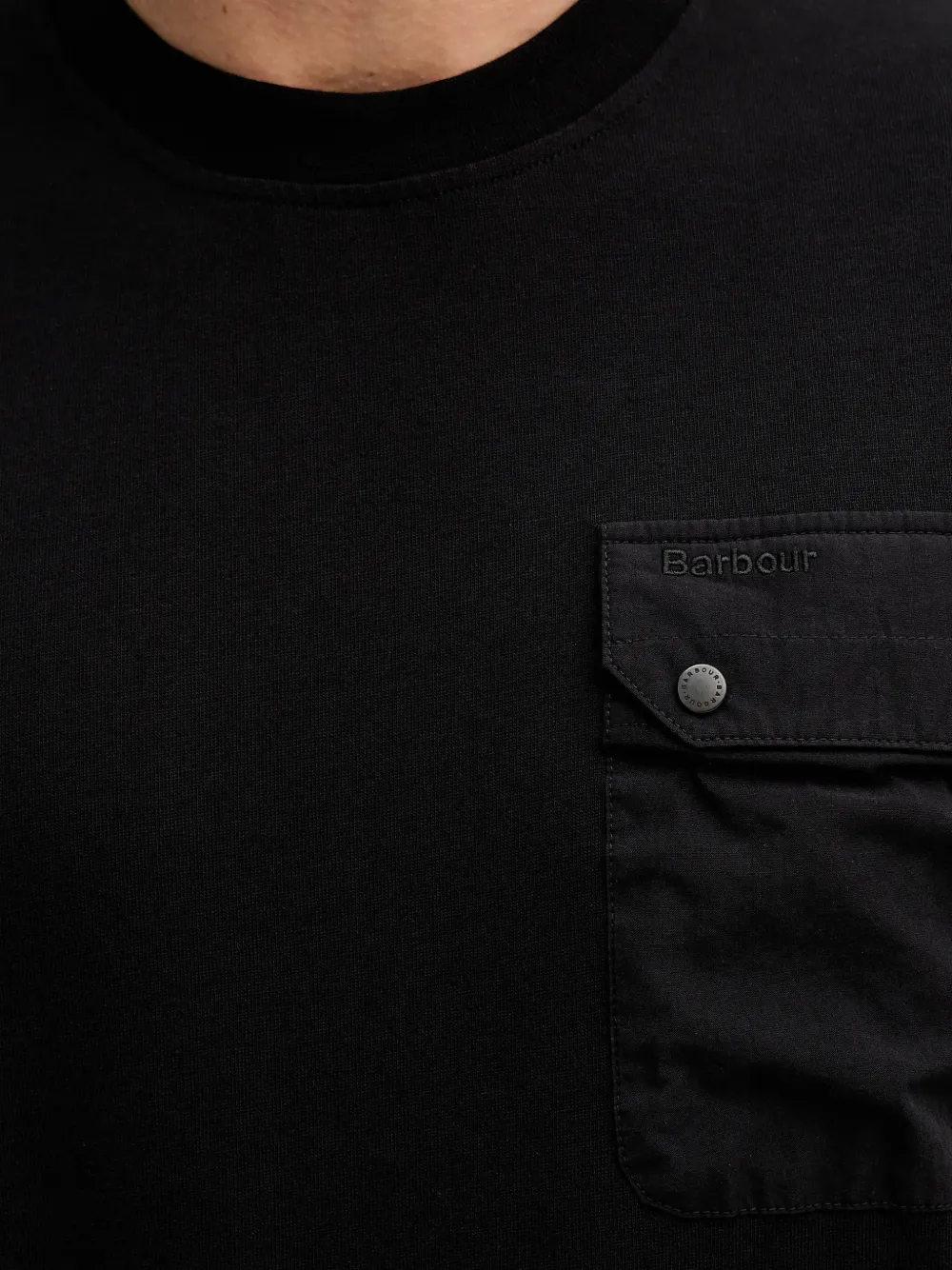 Barbour Leazes T-shirt met lange mouwen en zak Zwart