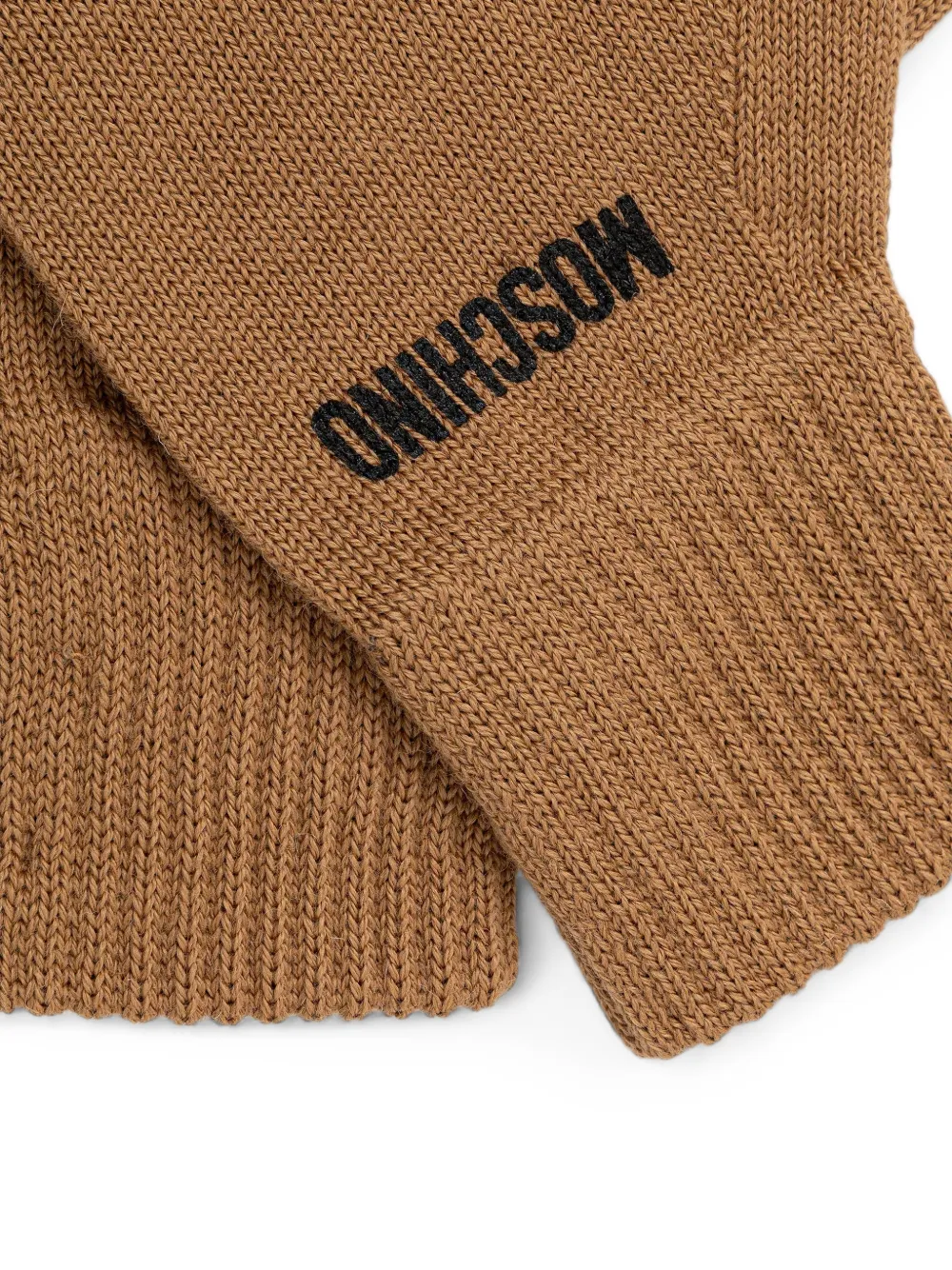 Moschino Handschoenen met logo Bruin