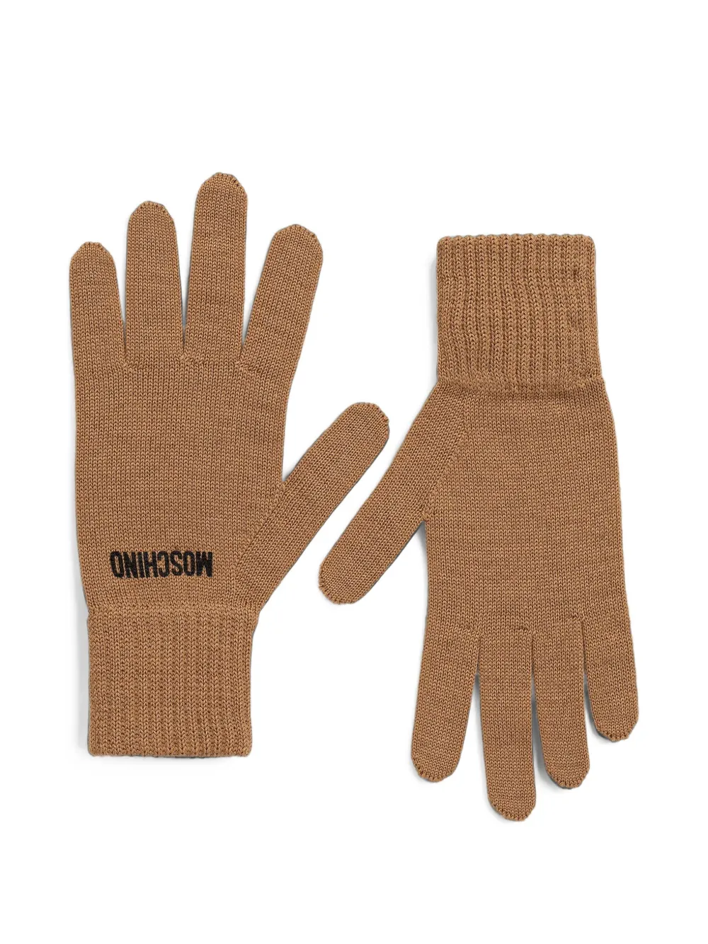 Moschino Handschoenen met logo Bruin