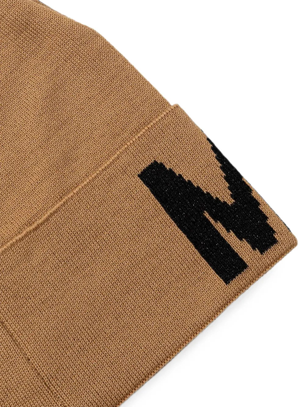 Moschino Gebreide muts met logo-intarsia Bruin