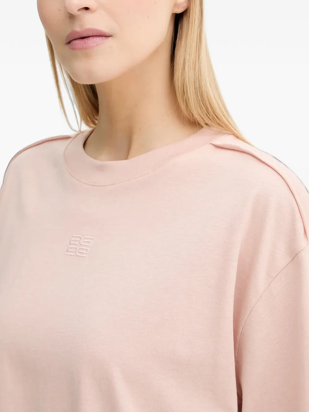 Gestuz logo-embroidered T-shirt Roze