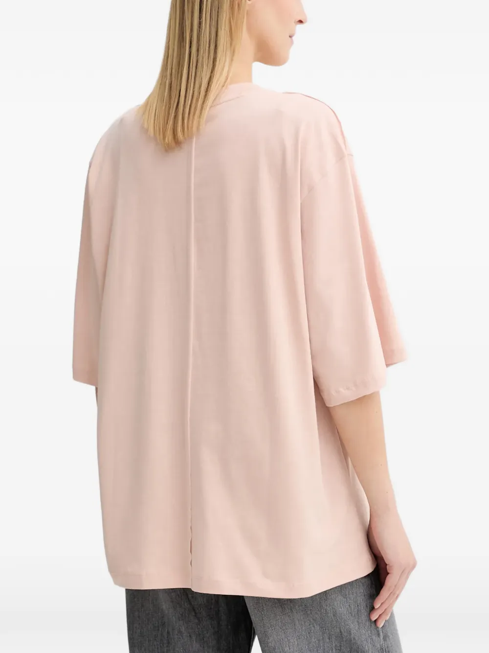 Gestuz logo-embroidered T-shirt Roze