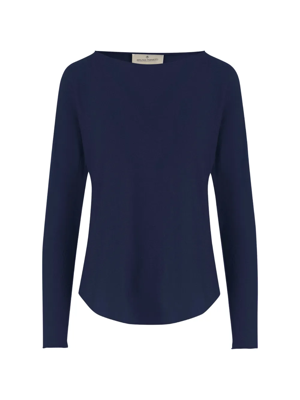 Bruno Manetti crew-neck curved-hem top - Blu