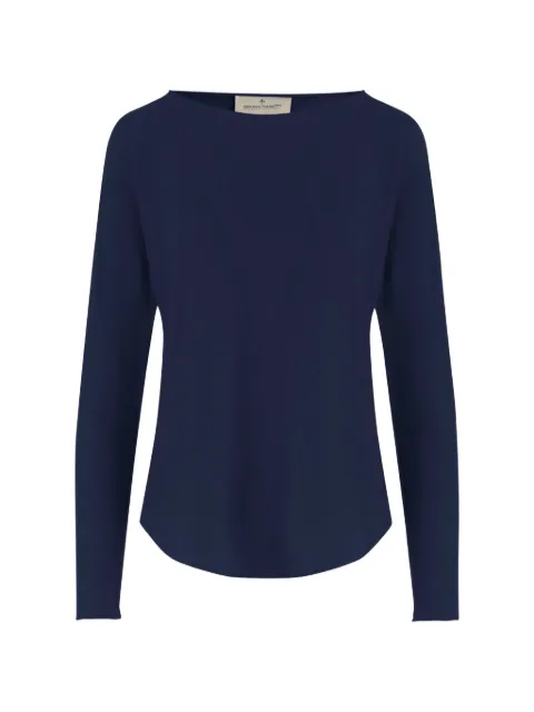 Bruno Manetti crew-neck curved-hem top
