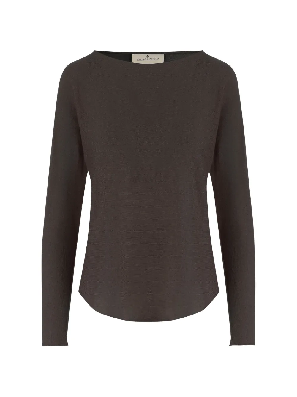 Bruno Manetti crew-neck curved-hem top - Marrone
