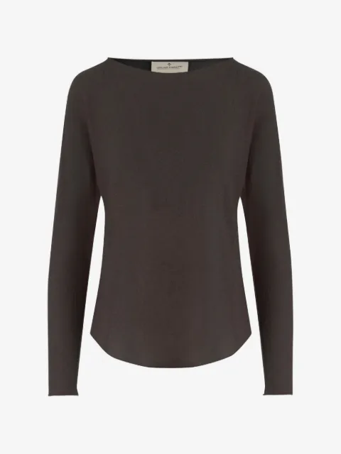 Bruno Manetti crew-neck curved-hem top