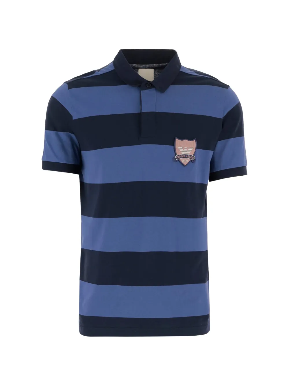 Emporio Armani striped logo polo shirt - Blau