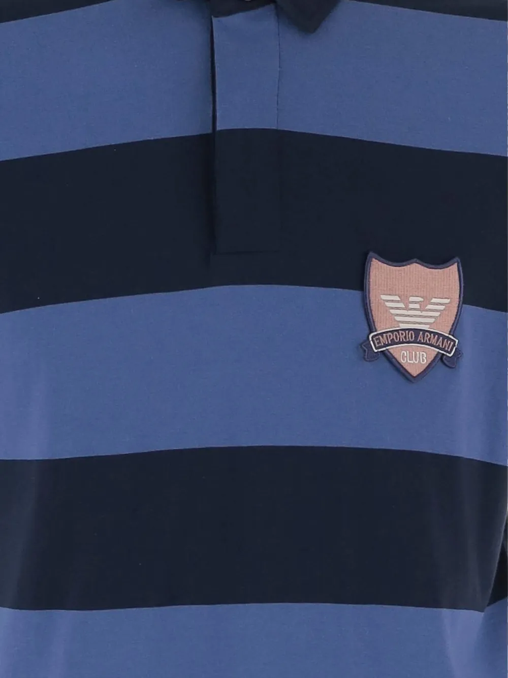 Emporio Armani Poloshirt met gestreept logo Blauw