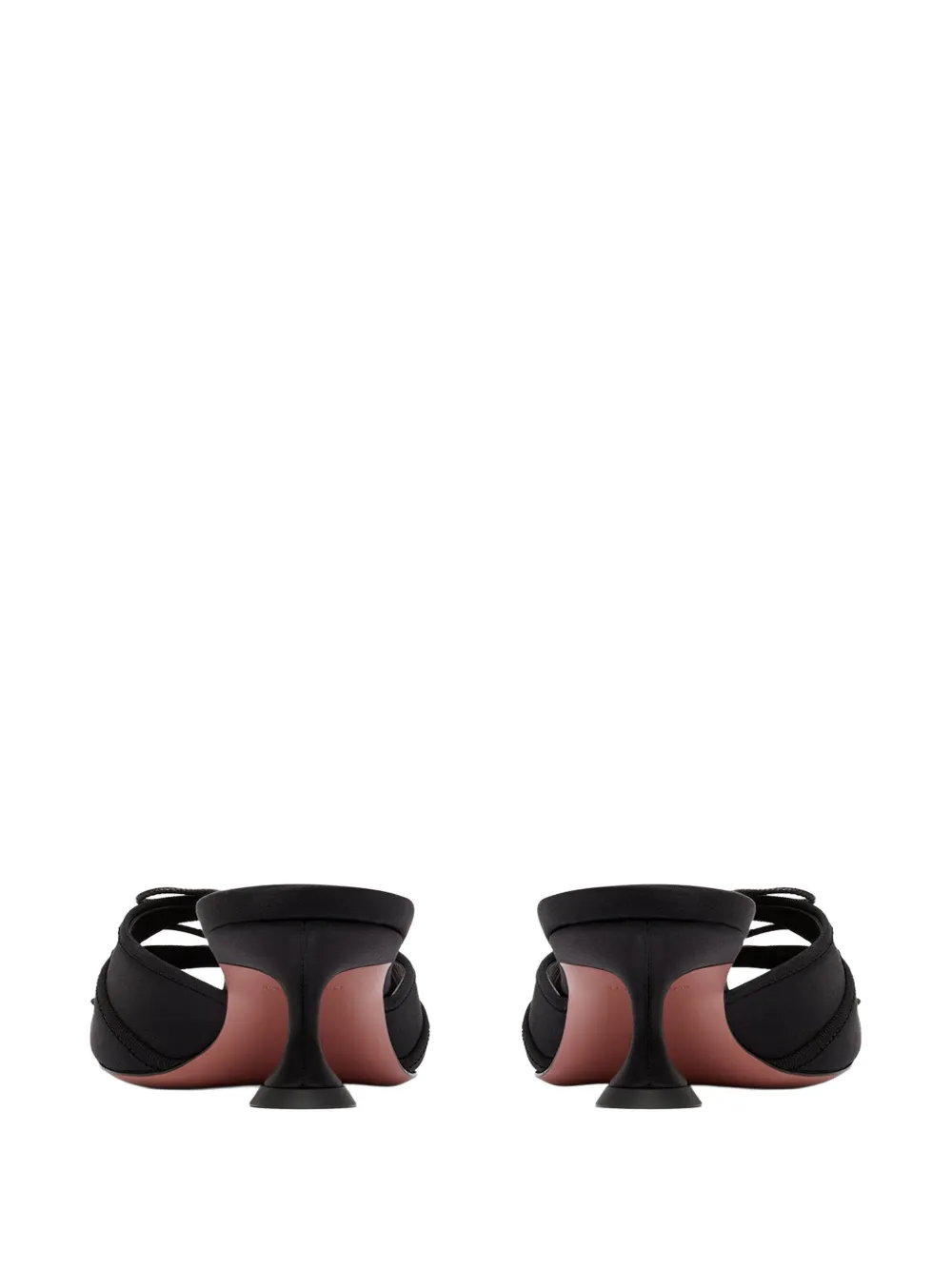 Amina Muaddi Eleonora bow silk sandals Zwart