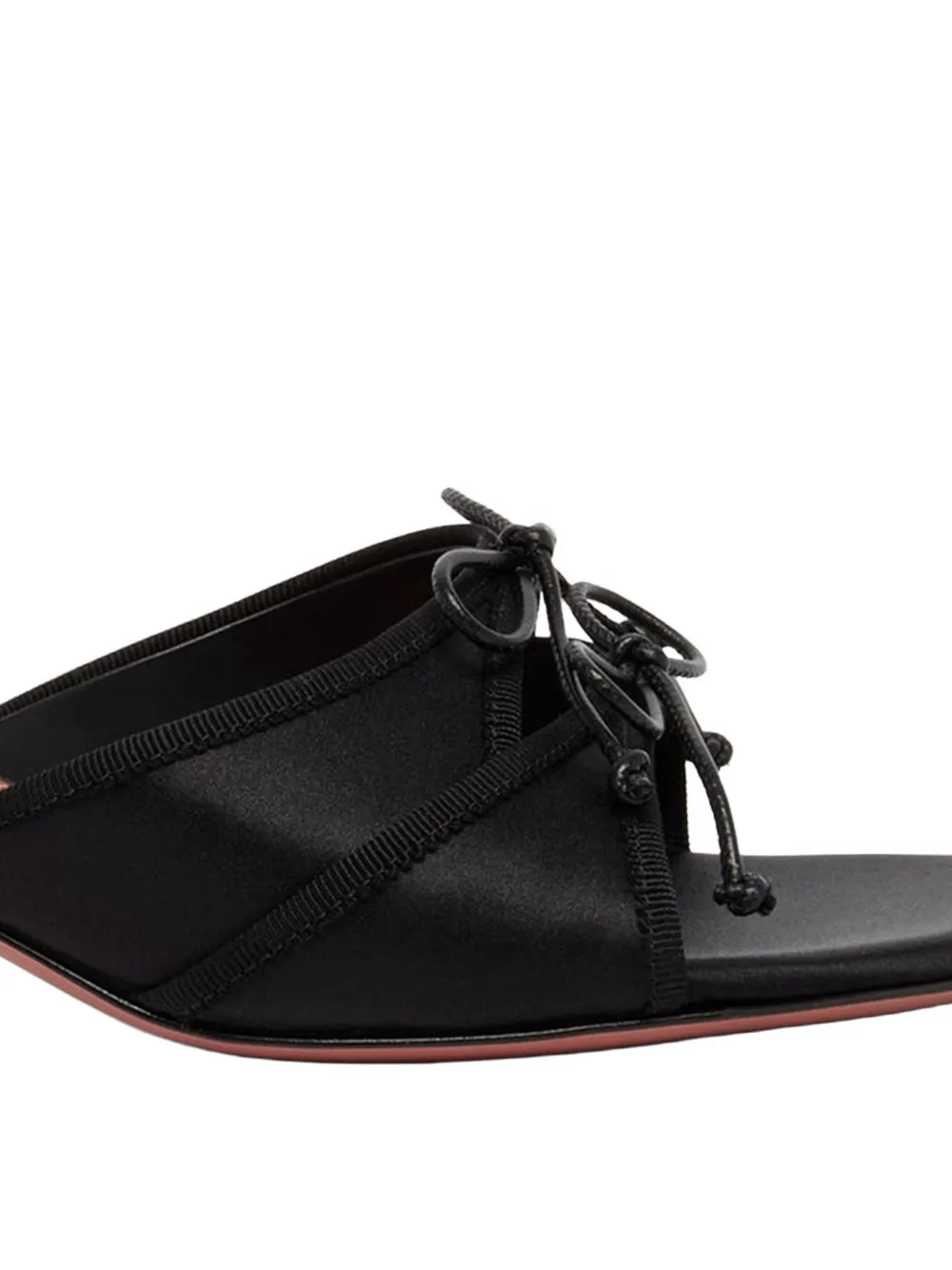 Amina Muaddi Eleonora bow silk sandals Zwart