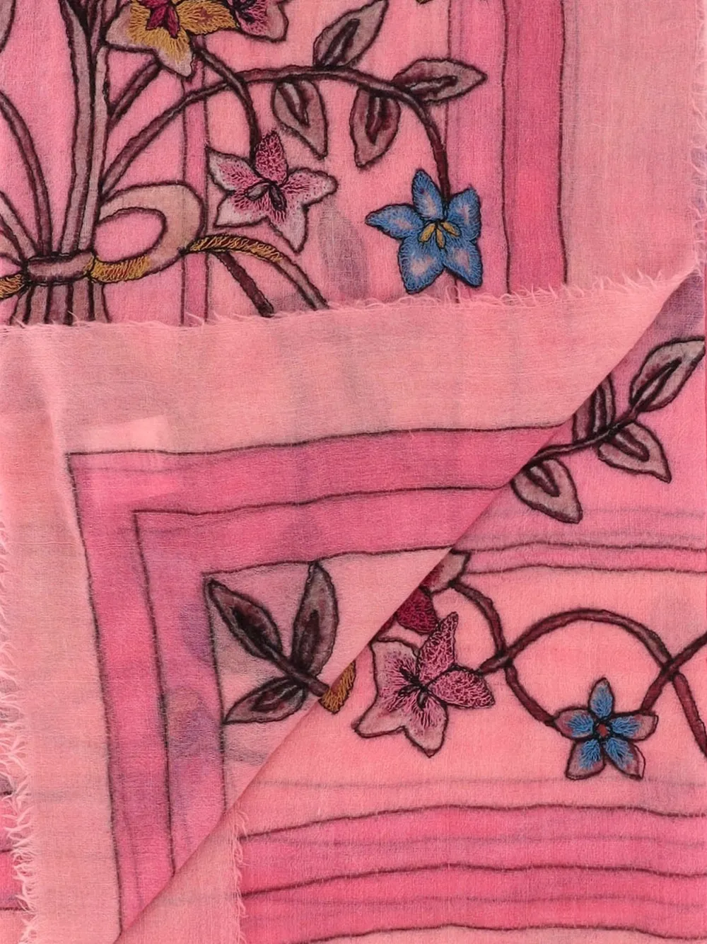 Faliero Sarti Chantal sjaal met bloemenprint Roze