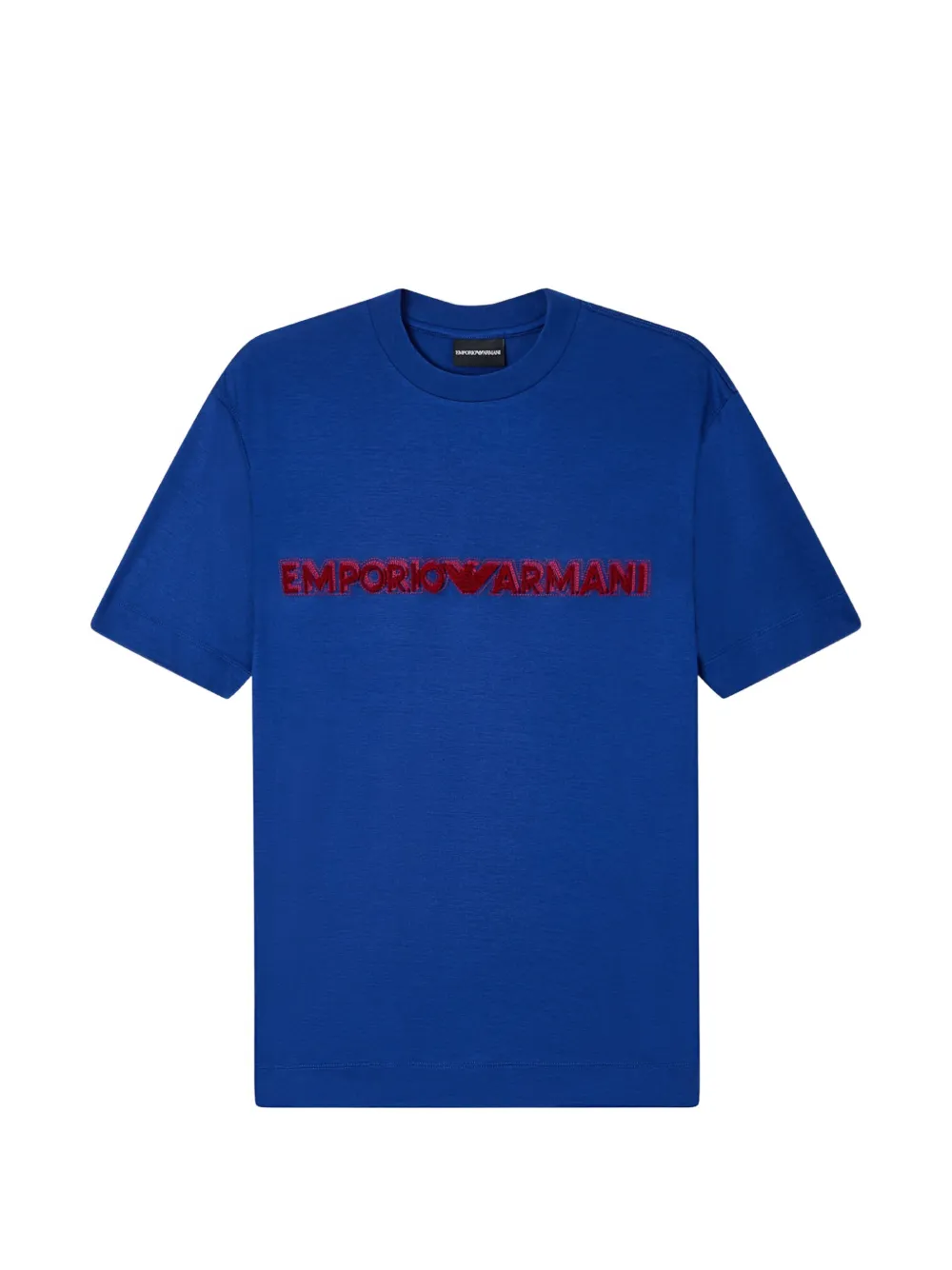 Emporio Armani embossed-logo round-neck T-shirt - Blu