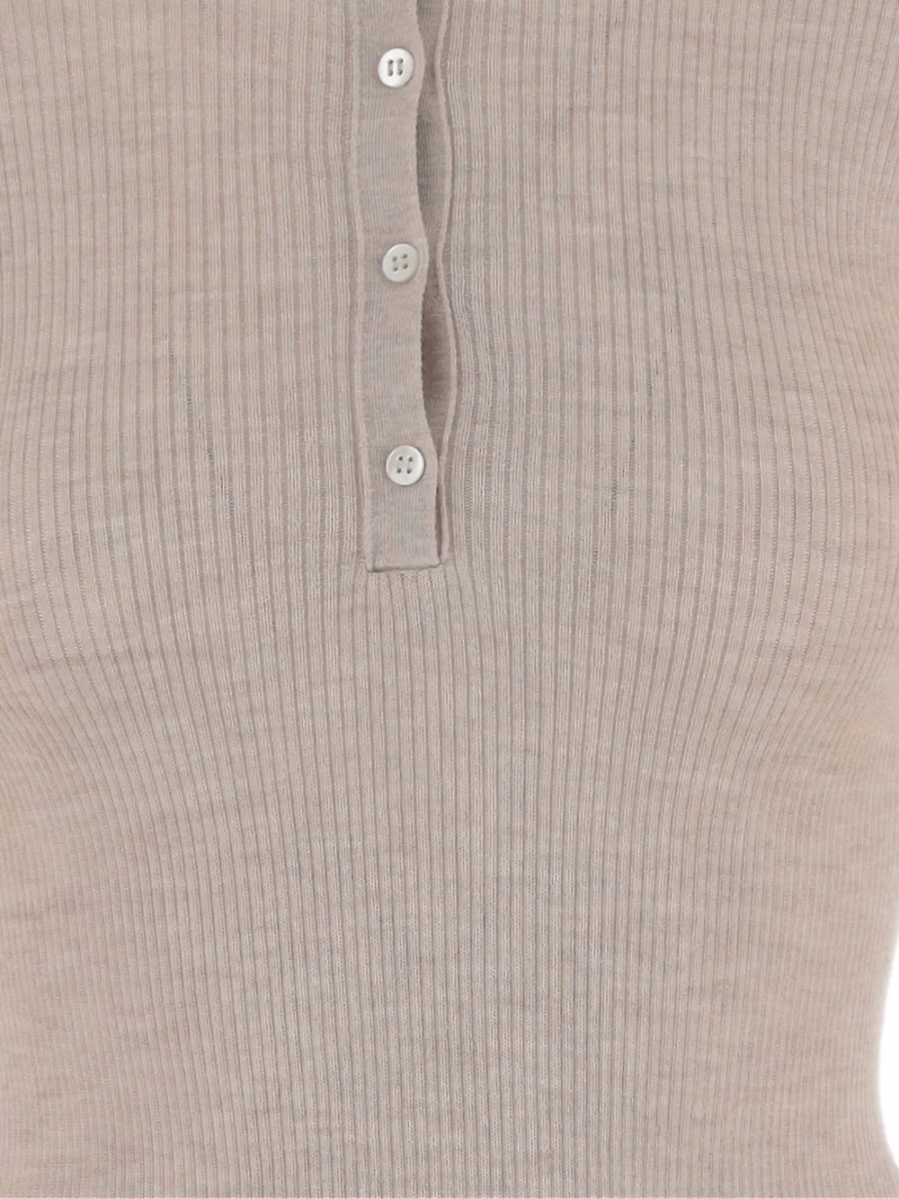  Sa Su Phi Ribbed Button Polo Shirt - Neutrals 