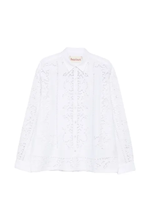 Baziszt Minister floral-lace shirt