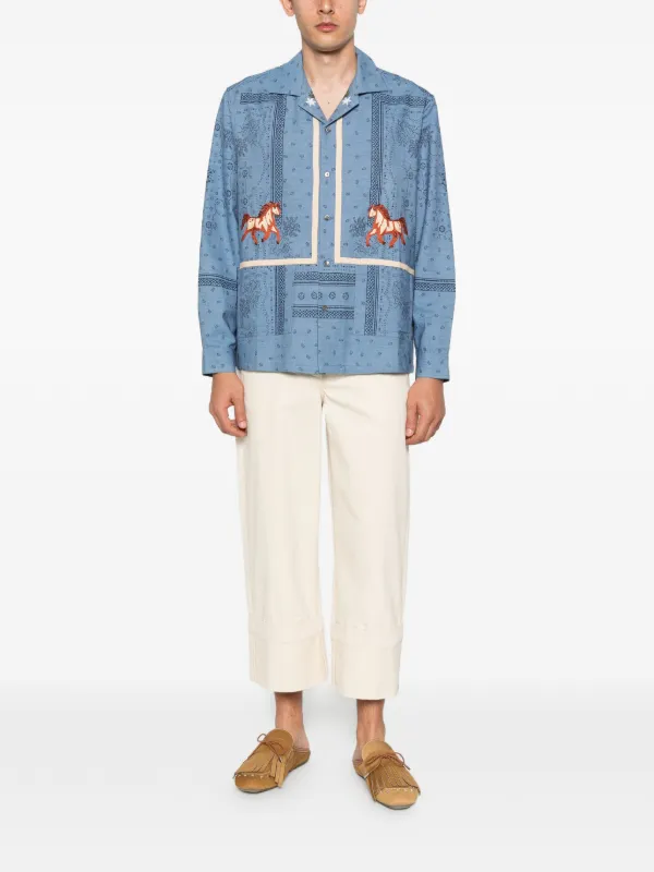 Baziszt Ranch ホースモチーフ シャツ | ブルー | FARFETCH JP