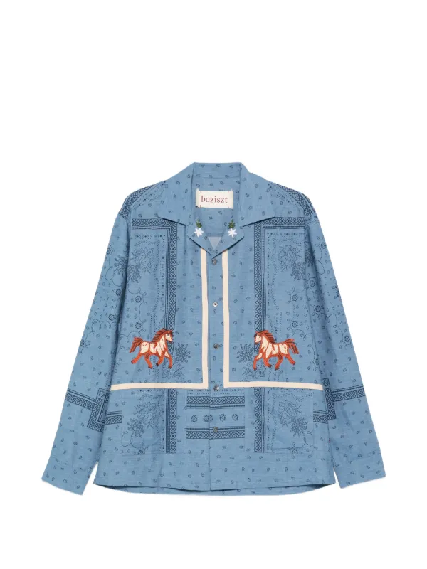 Baziszt Ranch ホースモチーフ シャツ | ブルー | FARFETCH JP