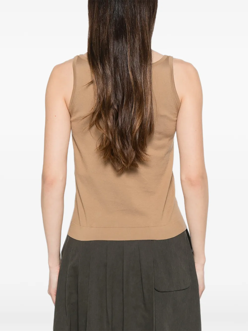 Max Mara Pumano tanktop met diepe ronde hals Beige