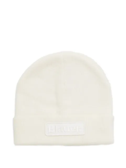 Blauer gorro tejido con parche del logo