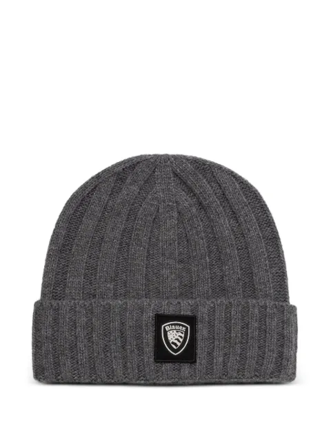 Blauer chapeau nervuré à patch