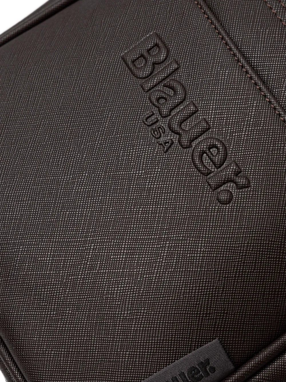 Blauer Messengertas met rits Bruin