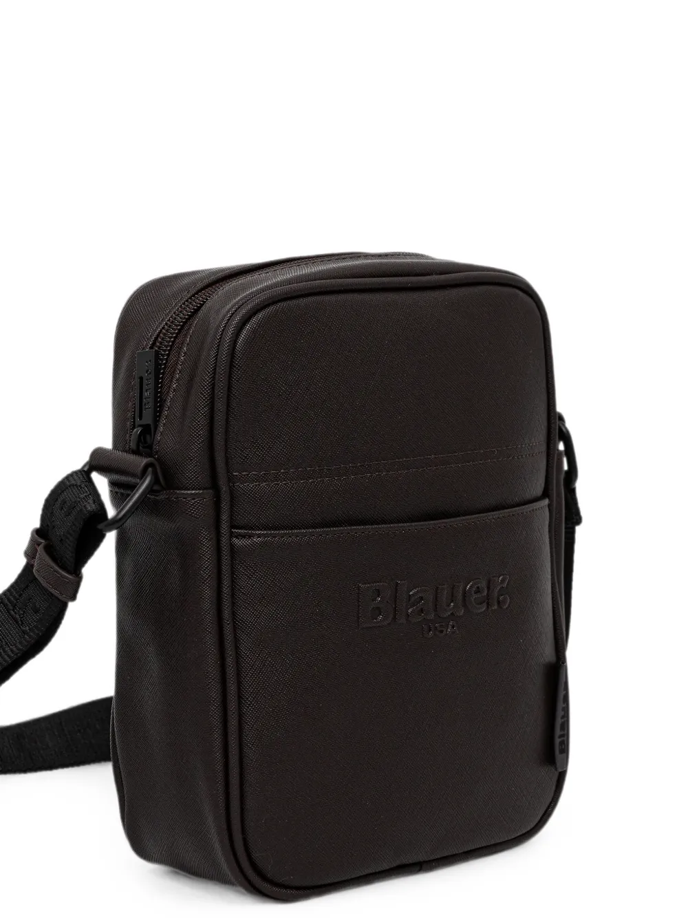 Blauer Messengertas met rits Bruin