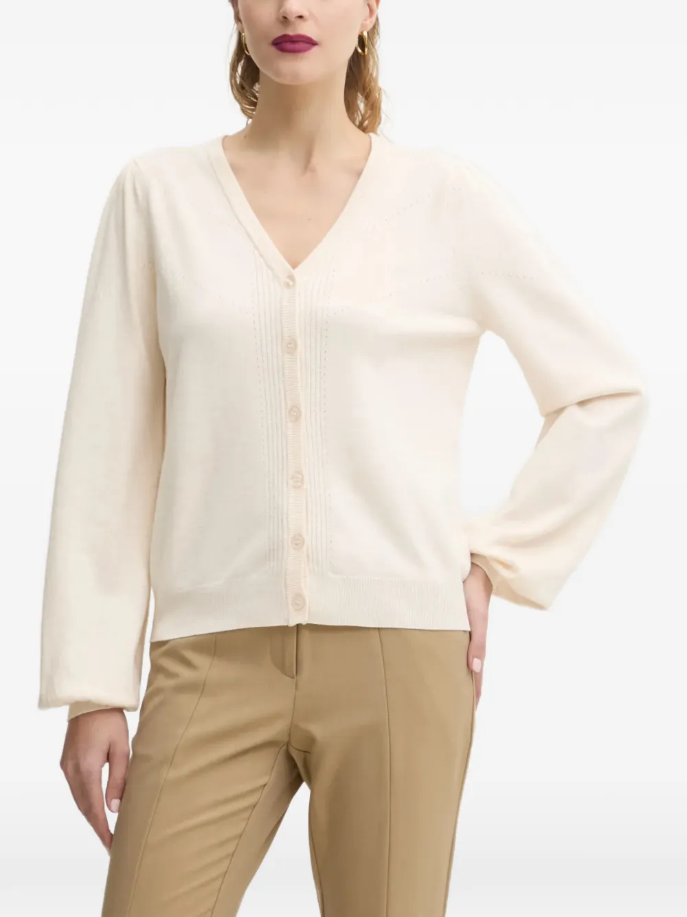 Bruuns Bazaar button-up V-neck cardigan - Neutrals