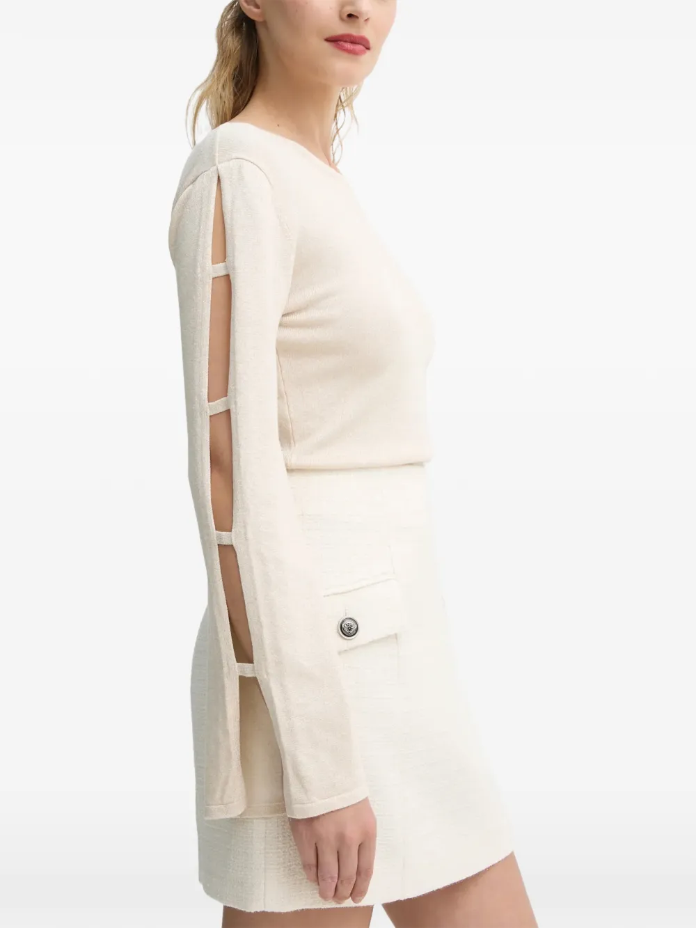 Bruuns Bazaar Anemones Yasmin Pullover mit V-Ausschnitt - Nude