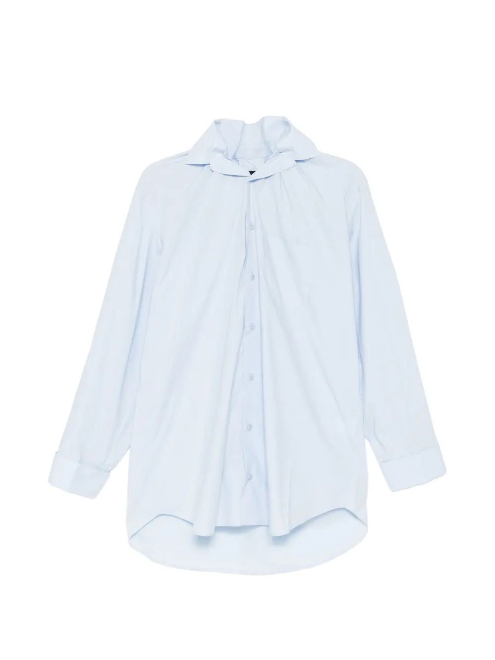 ALAINPAUL elasticated collar shirt - Blu