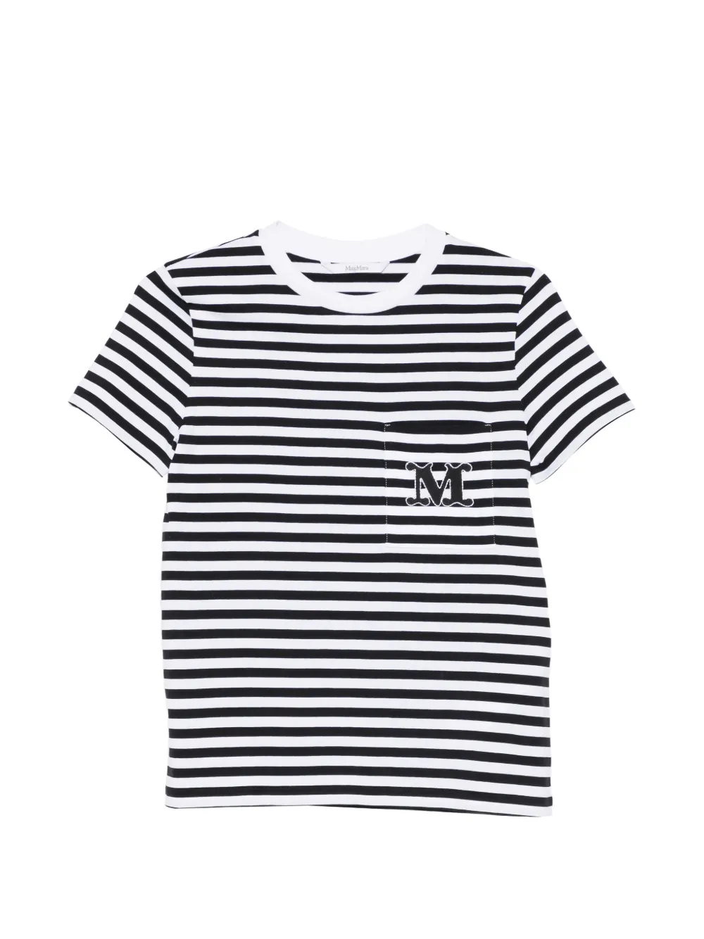 Max Mara striped patch pocket T-shirt - Bianco