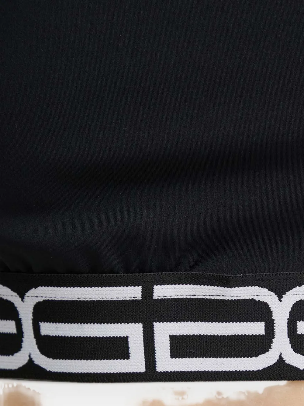 Gestuz logo-trim crop top Zwart