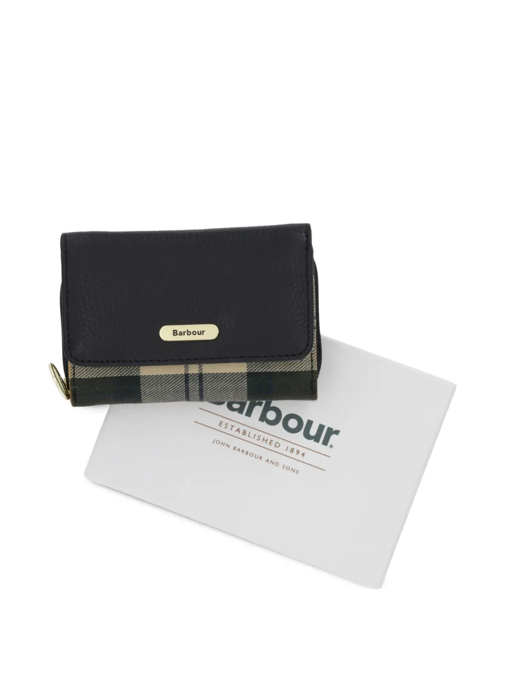 Barbour Rosa portemonnee met geruite afwerking Zwart