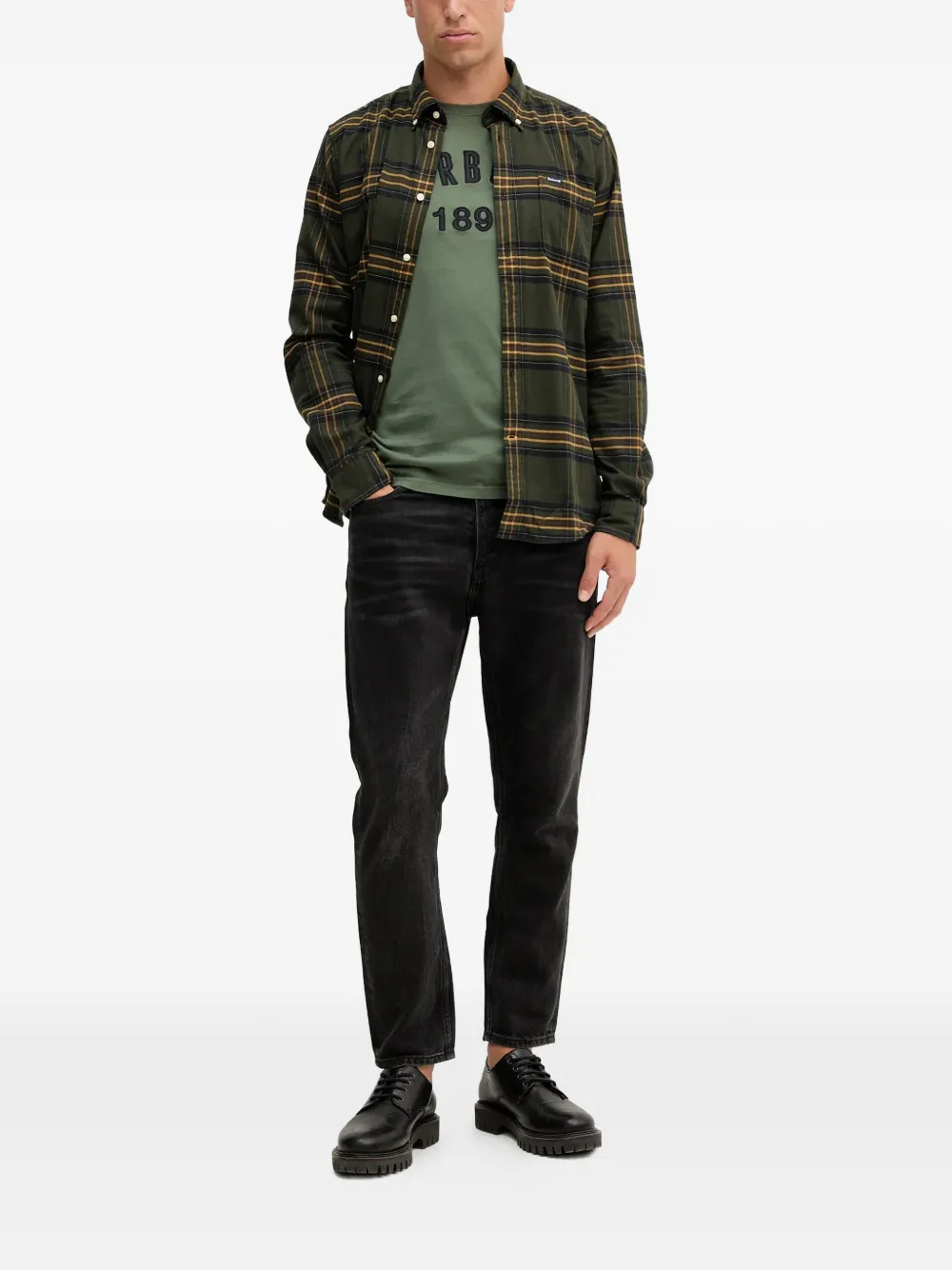 Barbour T-shirt met geborduurd logo Groen